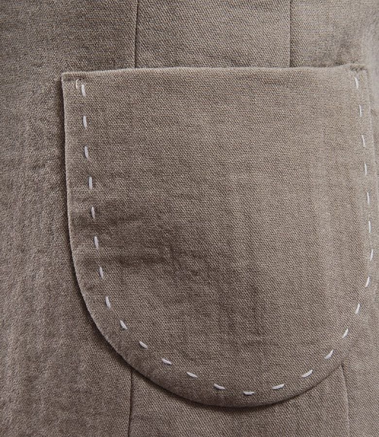 Sacou din viscoza creponata bej cu maneci scurte