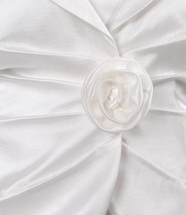 Sacou elegant alb-ecru cu trandafir