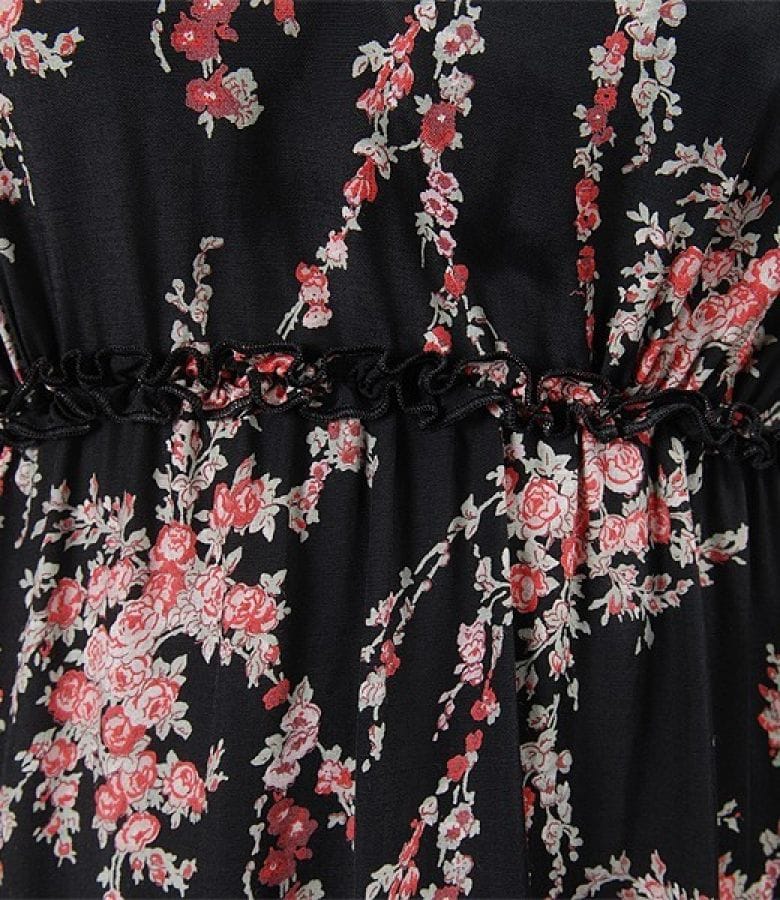Rochie din viscoza imprimata cu volane