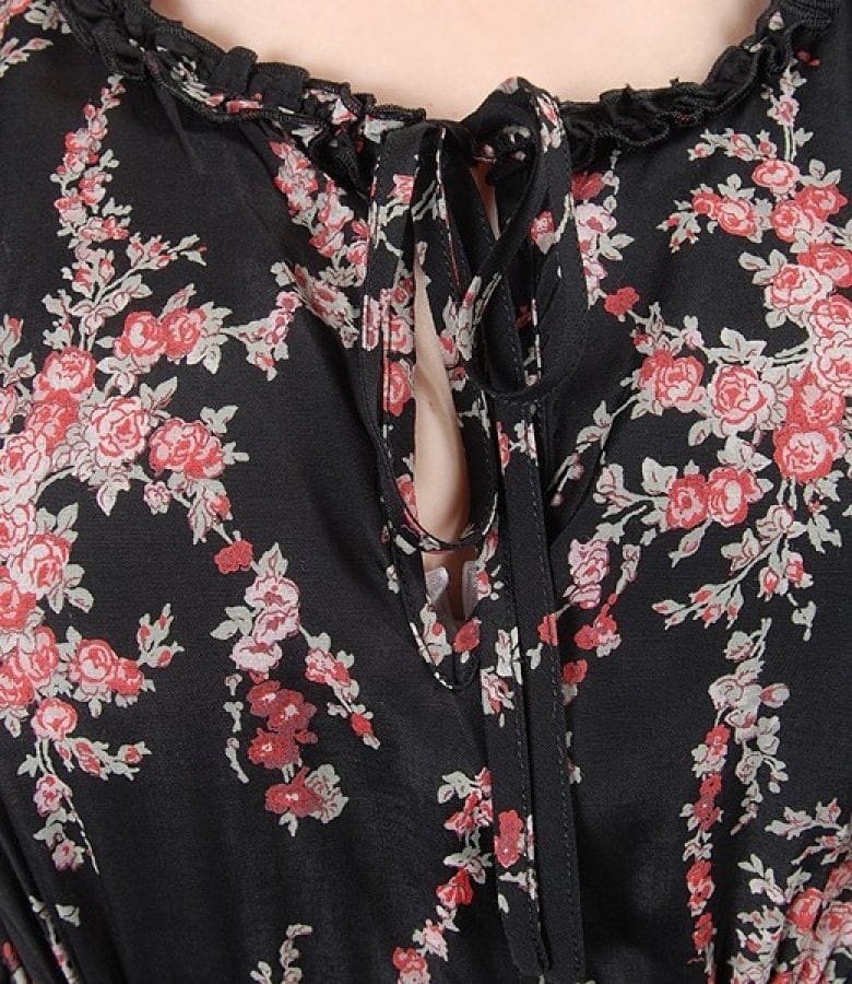 Rochie din viscoza imprimata cu volane