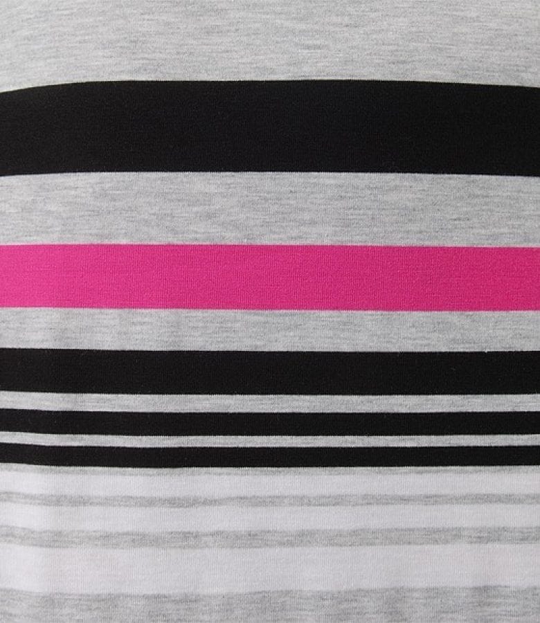 Rochie din jerse imprimat cu dungi
