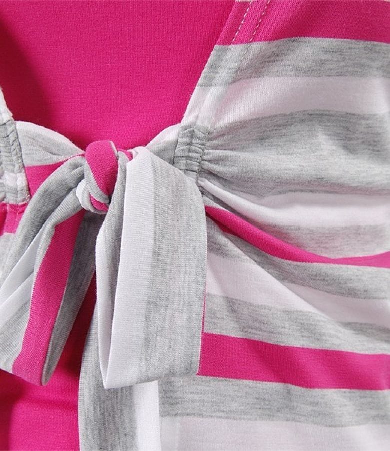 Bluza din jerse imprimat legata cu cordon
