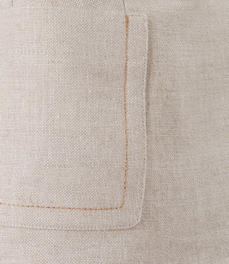 Sacou din in bej cu buzunare