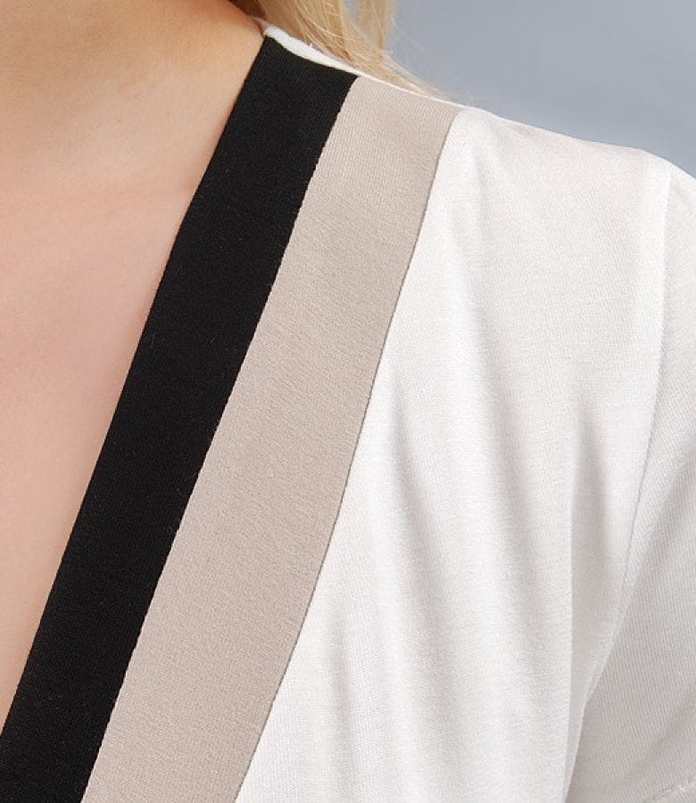 Rochie din jerse elastic cu decolteu in V