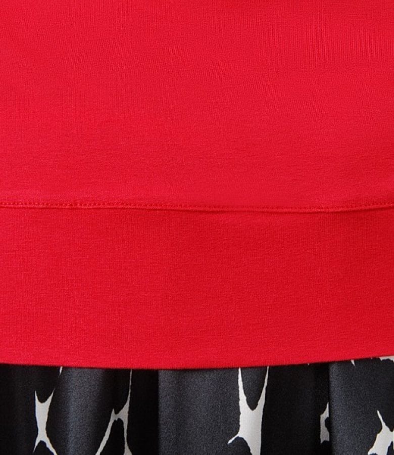 Tricou din jerse uni cu umeri cazuti