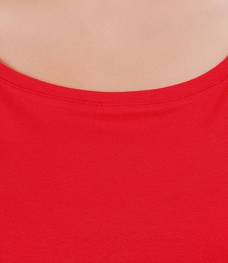 Tricou din jerse uni cu umeri cazuti