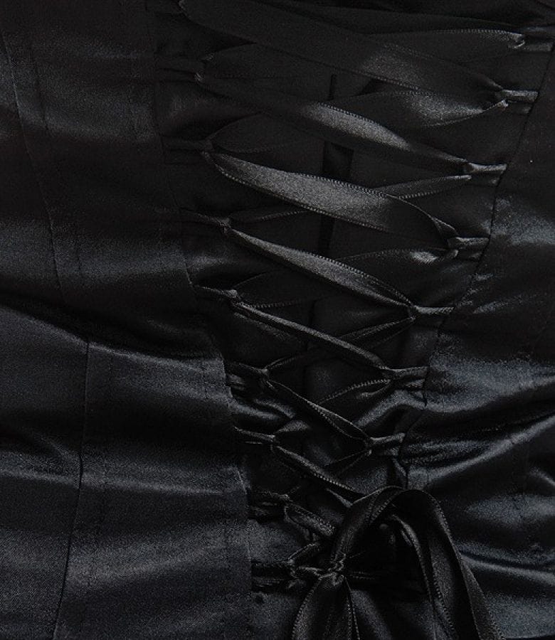 Corset din saten elastic negru