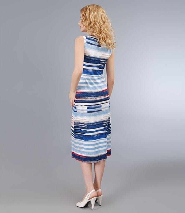 Rochie jerse cu  imprimeu grafic cu nod pe bust