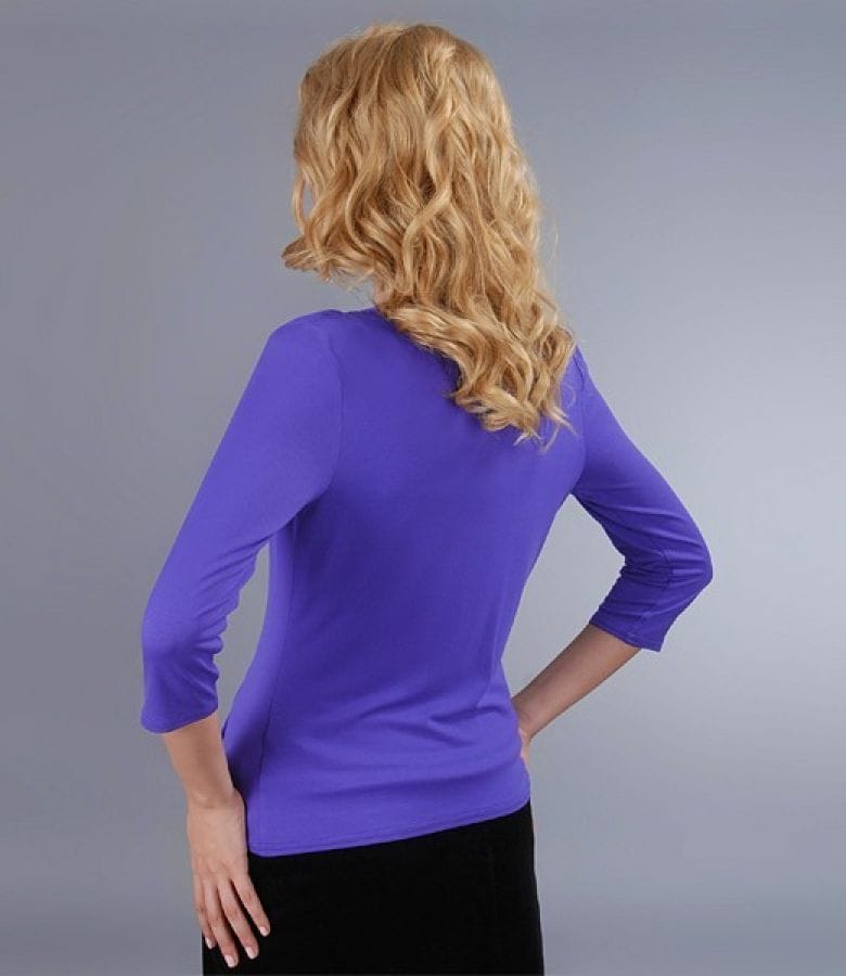 Bluza din jerse mov legata cu cordon