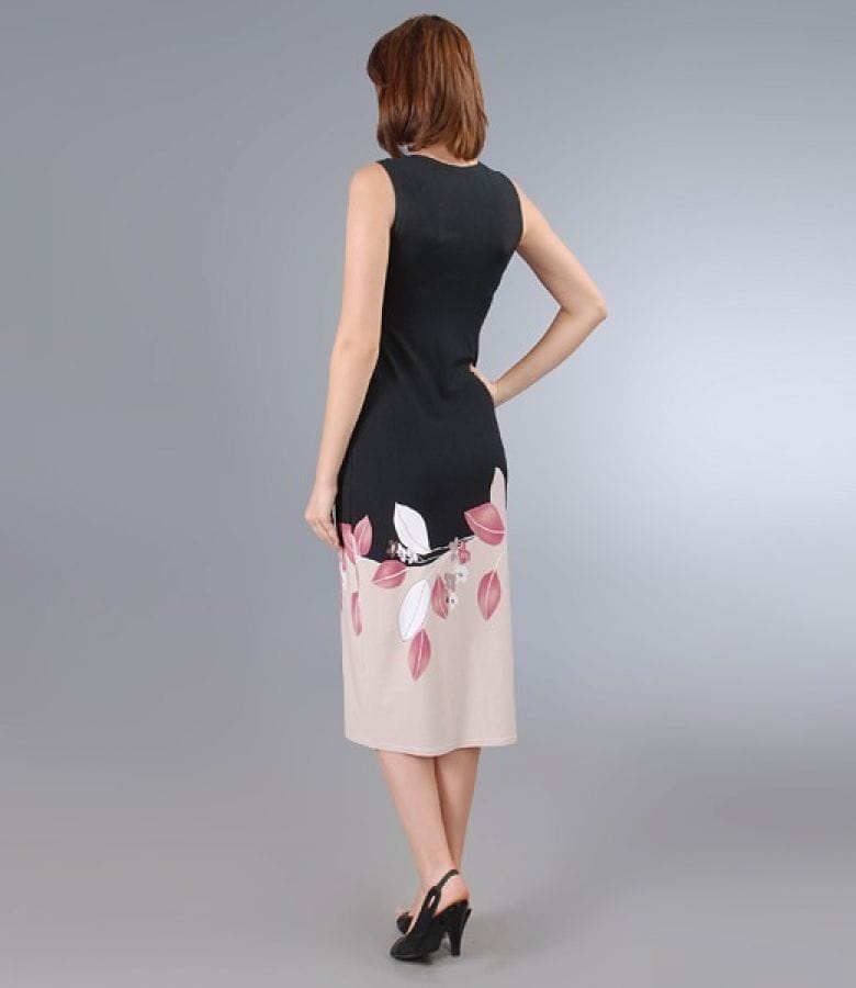 Rochie jerse imprimat cu nod pe bust
