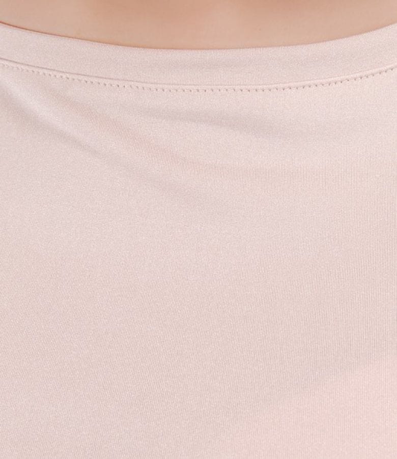 Tricou din jerse satinat cu maneci scurte