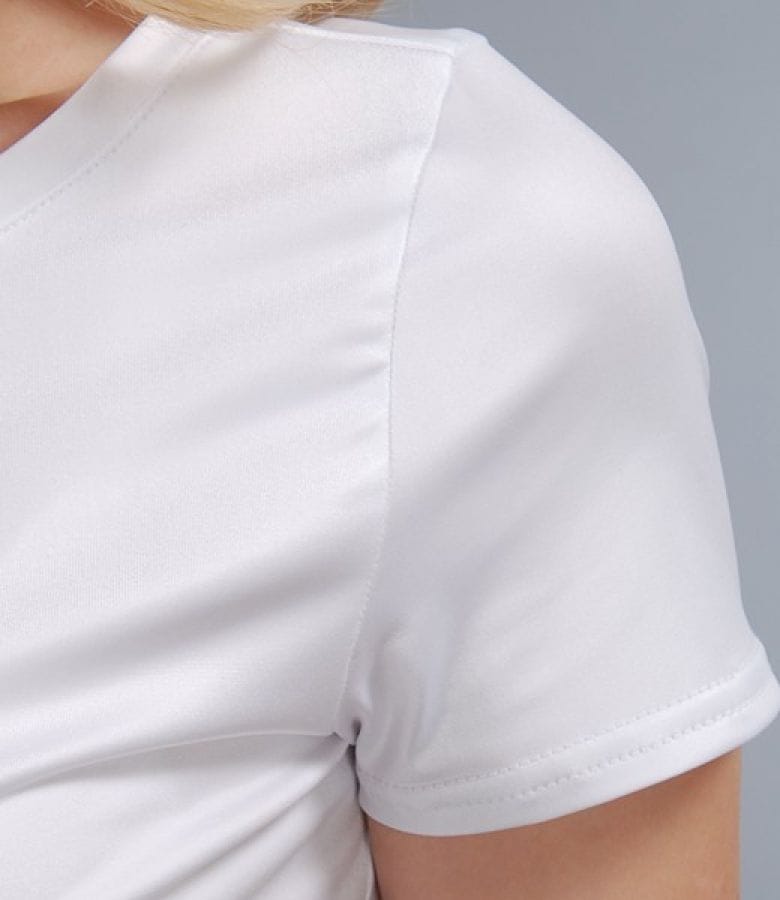 Tricou din jerse satinat cu maneci scurte