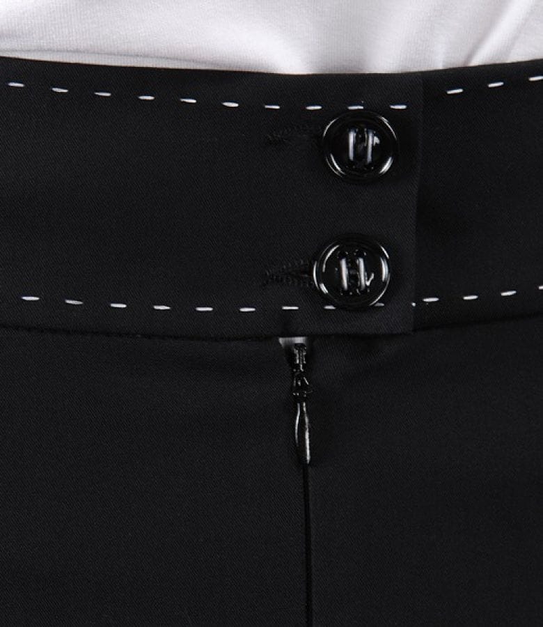 Fusta office neagra cu talie inalta