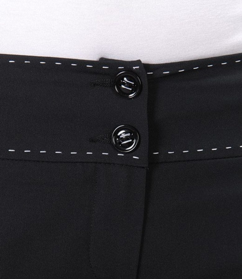 Pantaloni office negri cu buzunare