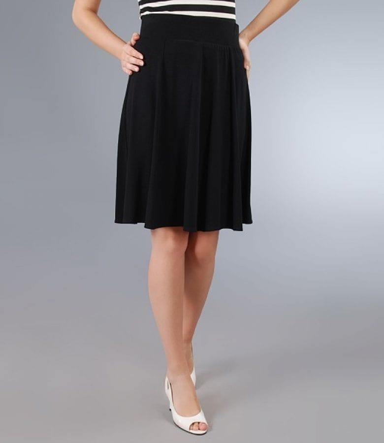 Fusta in clini din jerse elastic negru
