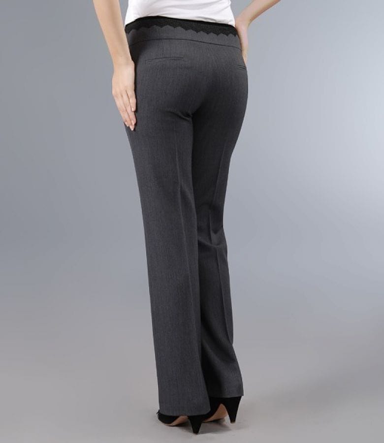 Pantaloni cu garnitura catifea si dantela
