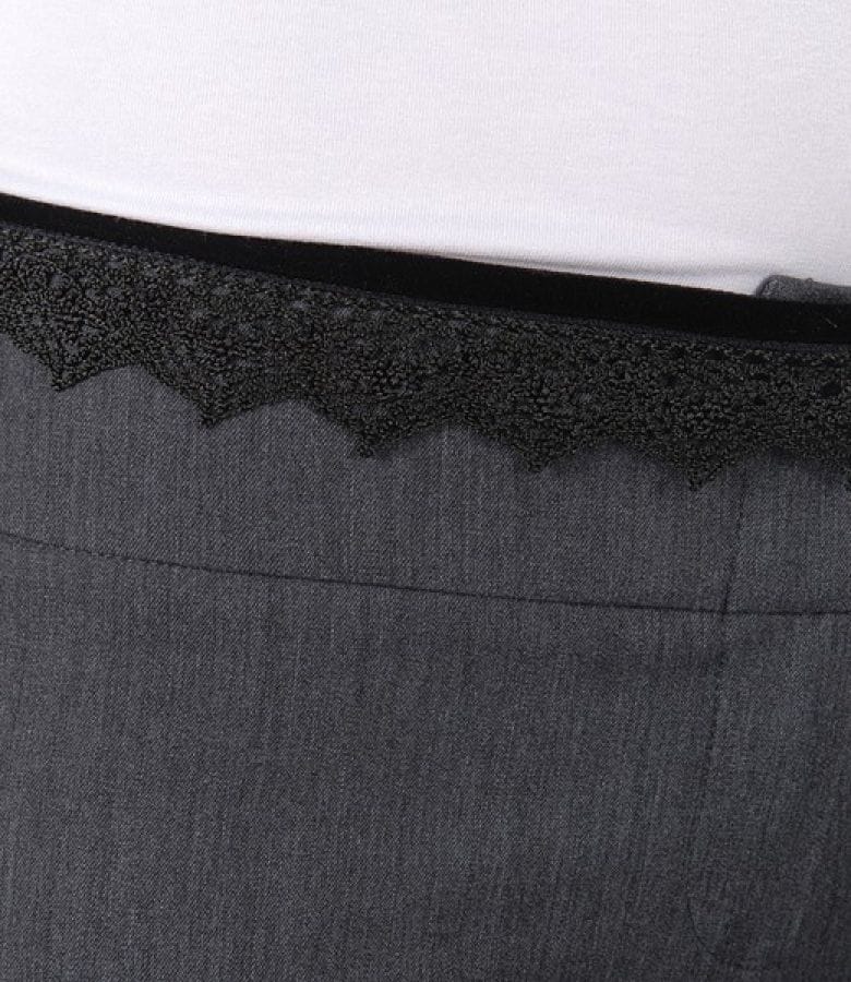 Pantaloni cu garnitura catifea si dantela