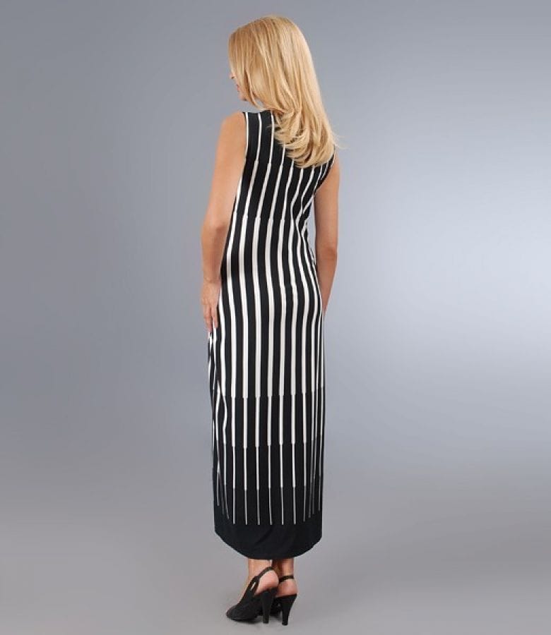 Rochie lunga din jerse imprimat cu nod pe bust