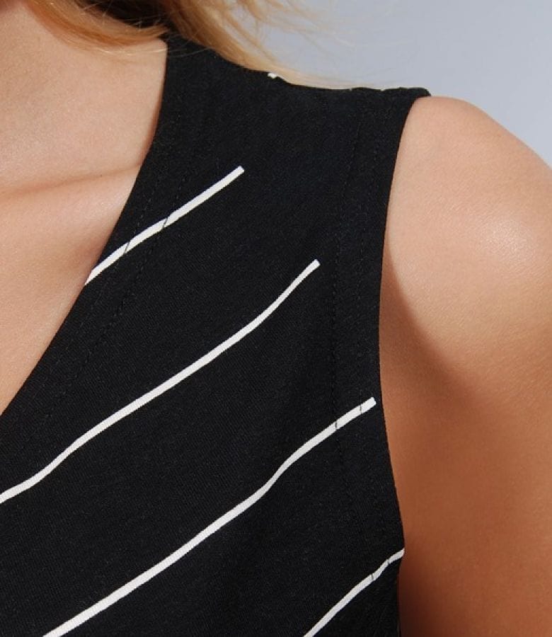 Rochie lunga din jerse imprimat cu nod pe bust