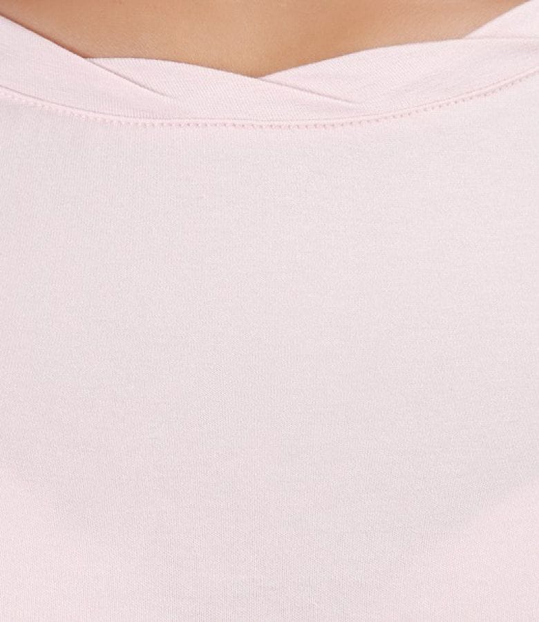 Tricou din jerse uni cu garnitura
