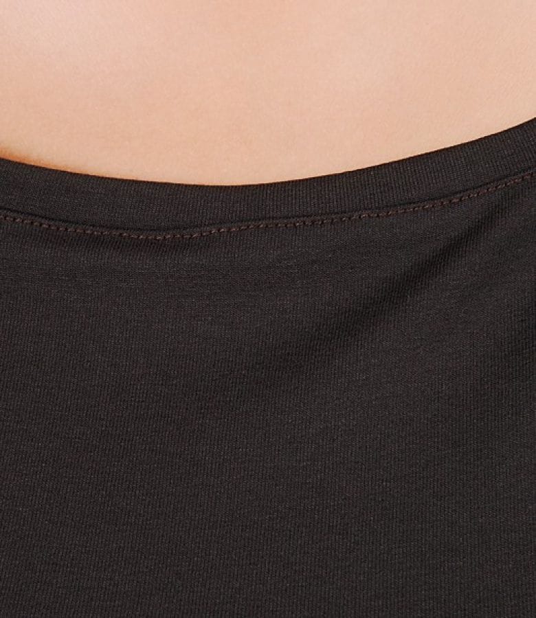 Tricou din jerse uni cu umeri cazuti