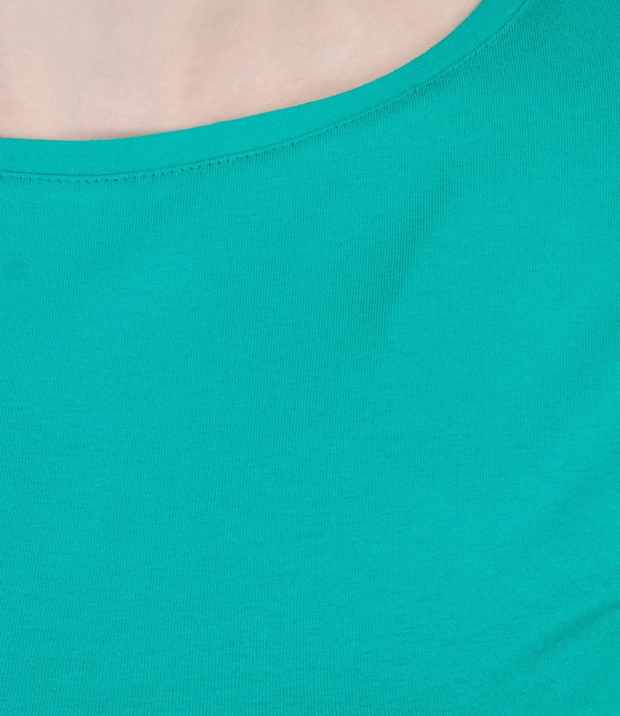 Tricou din jerse uni cu umeri cazuti