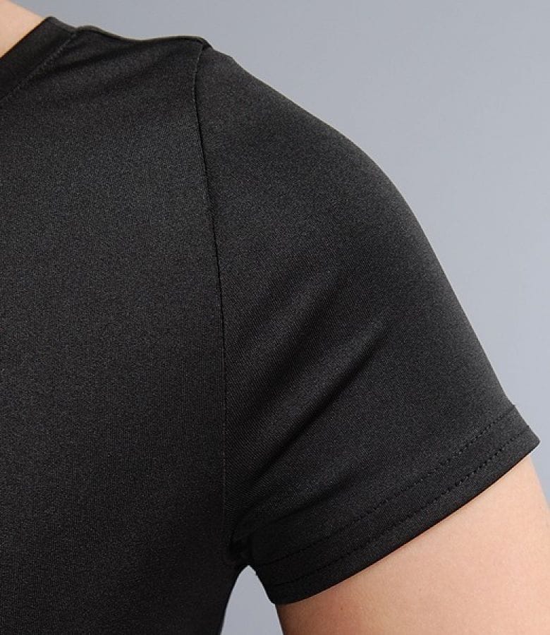 Tricou din jerse satinat cu maneci scurte