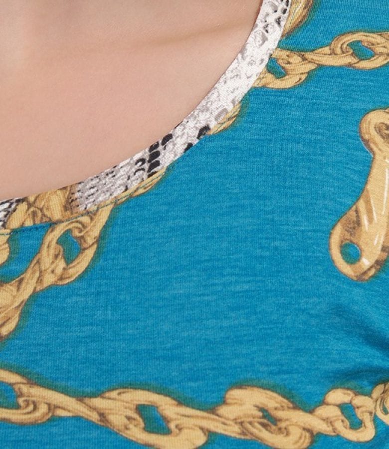 Tricou din jerse imprimat cu maneci lungi