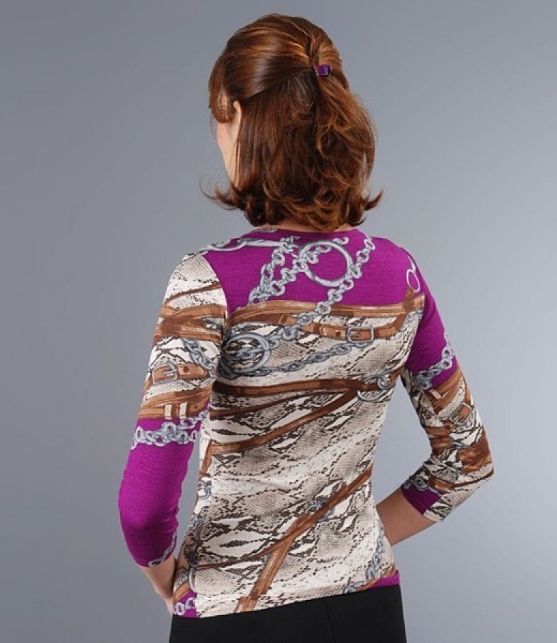 Tricou din jerse imprimat cu maneci lungi