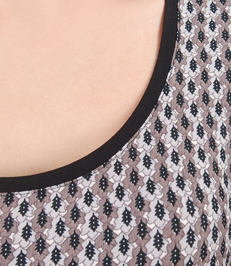 Tricou din jerse imprimat cu cordon catifea