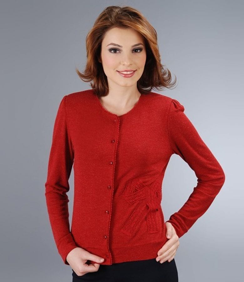 Pulover din jerse elastic grena