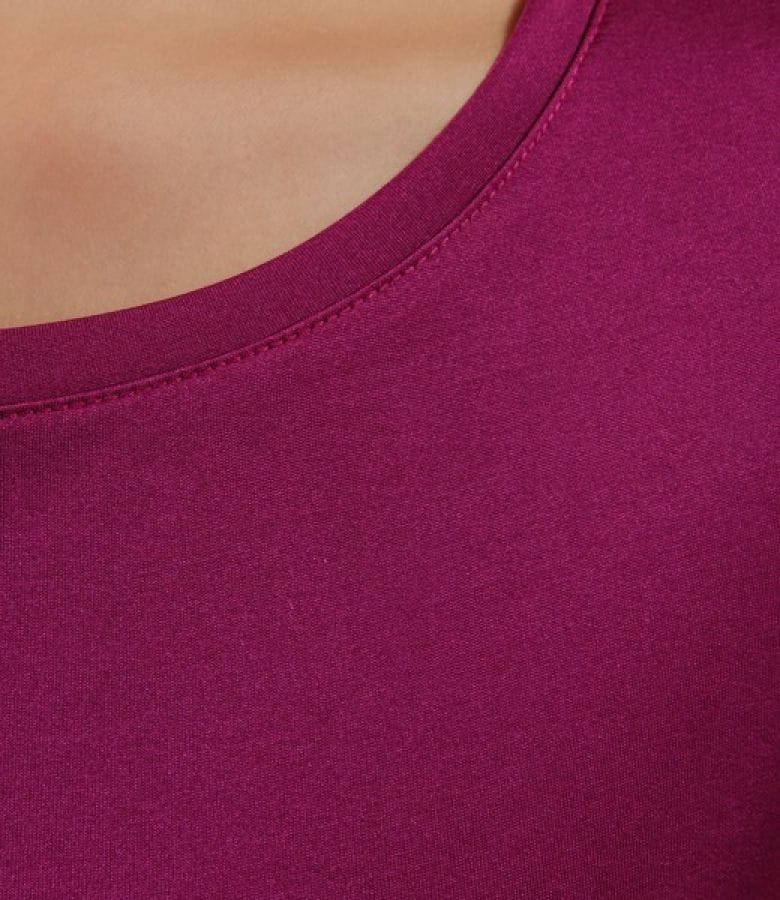 Tricou din jerse satinat cu maneci scurte