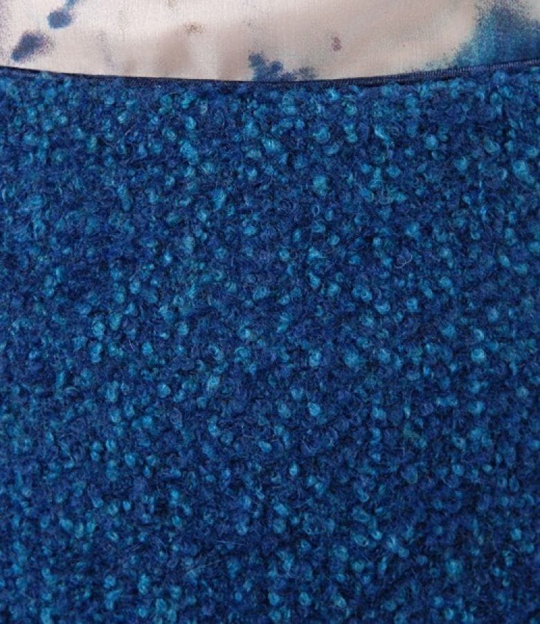 Fusta din bucle albastru cu lana si alpaca