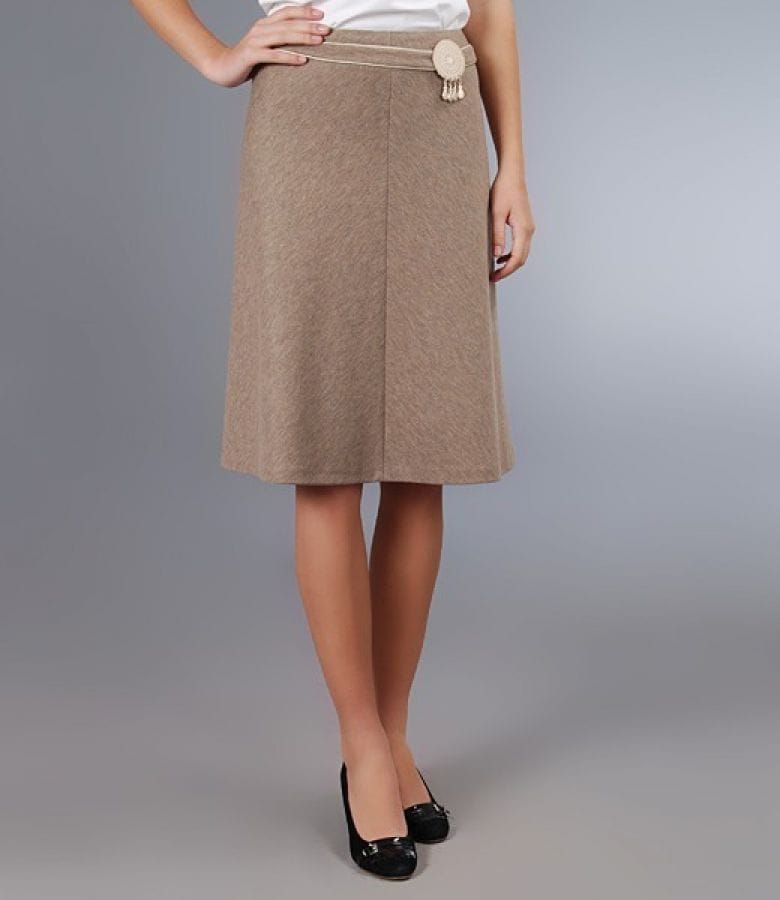 Fusta din jerse elastic cu accesoriu metalic
