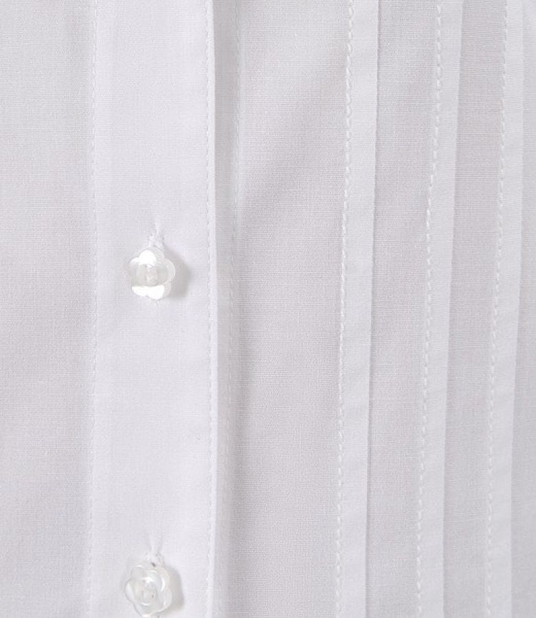 Camasa alba din bumbac elastic cu tighele