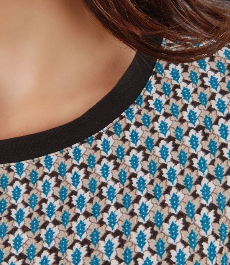 Tricou din jerse imprimat cu cordon catifea