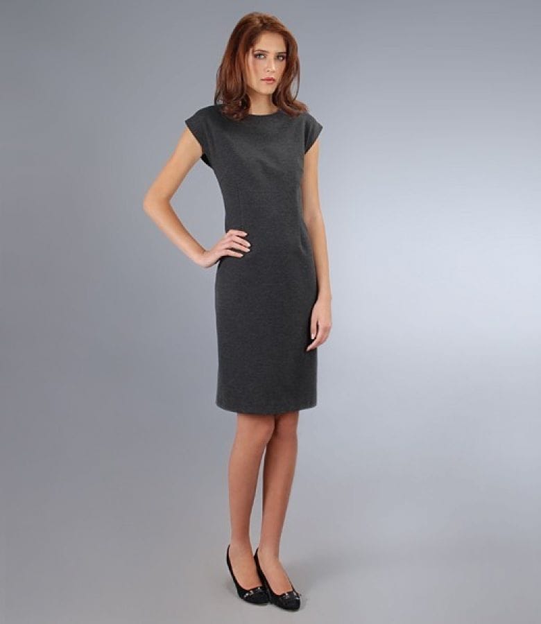 Rochie din jerse elastic gros gri