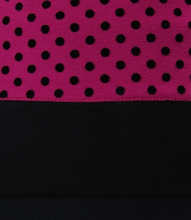 Tricou din jerse elastic uni cu picouri de catifea