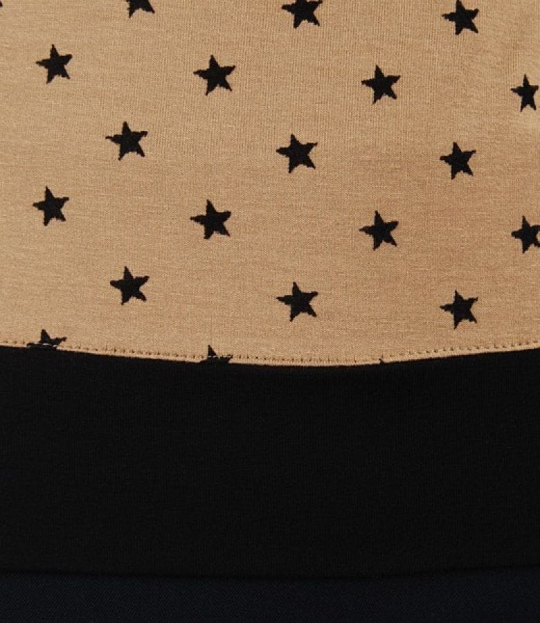 Tricou din jerse elastic uni cu picouri de catifea