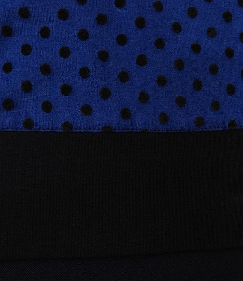 Tricou din jerse elastic uni cu picouri de catifea