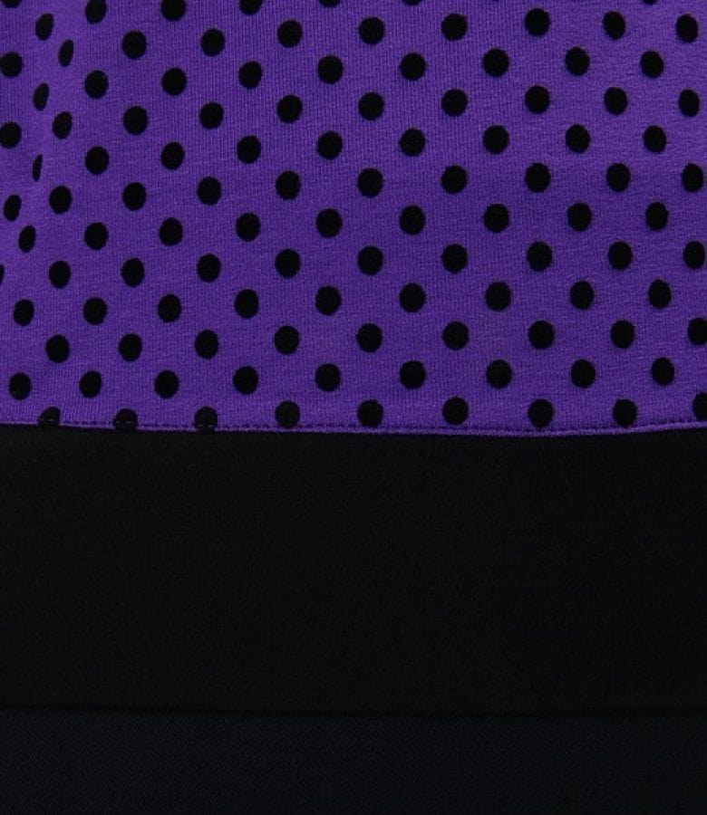 Tricou din jerse elastic uni cu picouri de catifea