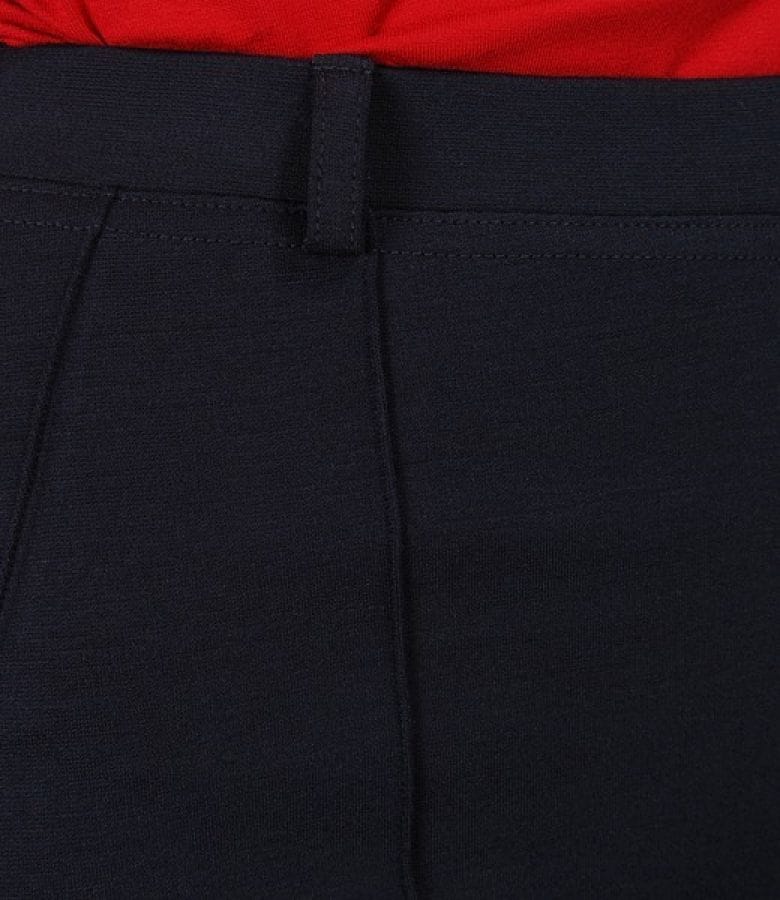 Pantaloni din jerse gros bleumarin cu nervuri