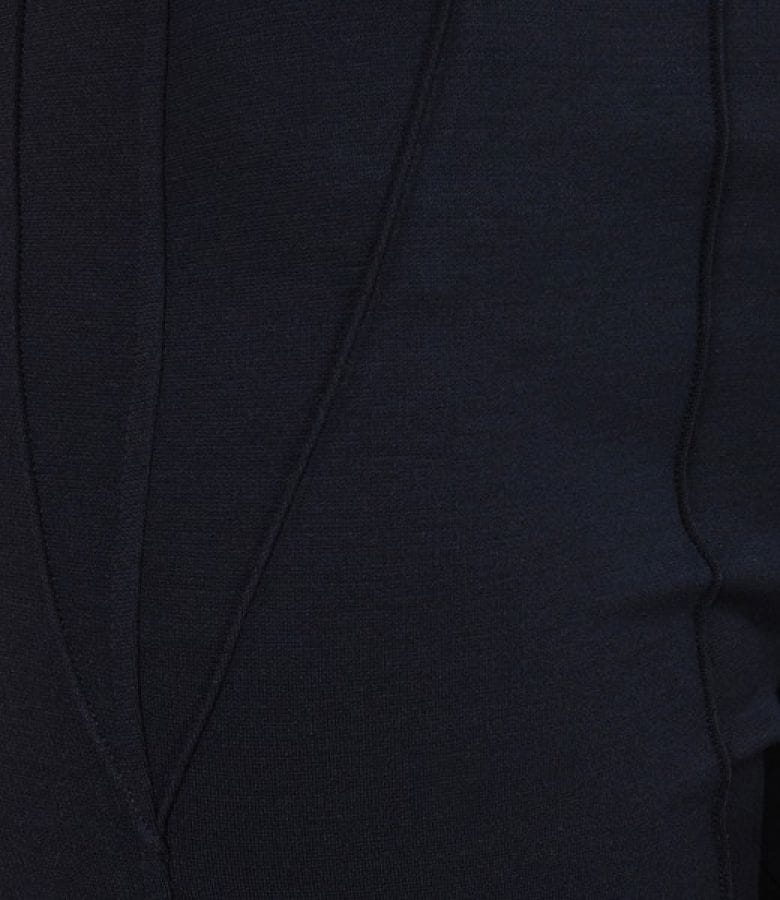 Pantaloni din jerse gros bleumarin cu nervuri
