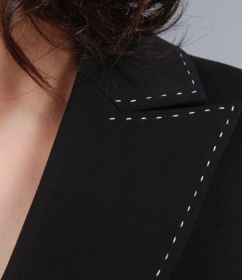 Sacou office negru cu tighele contrast