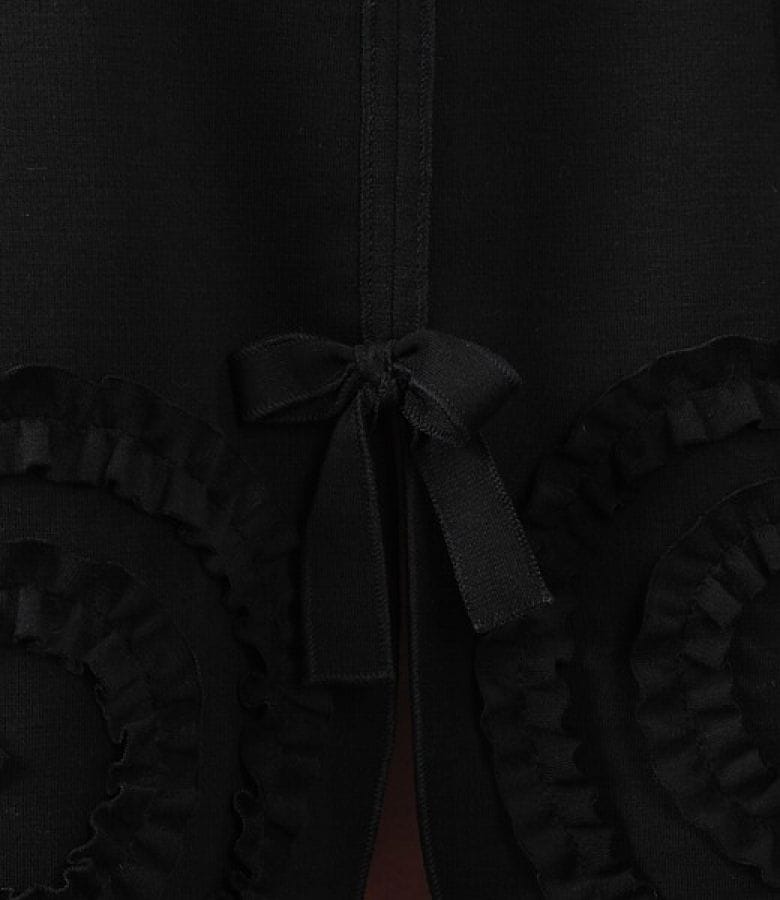 Fusta din jerse elastic negru in clini