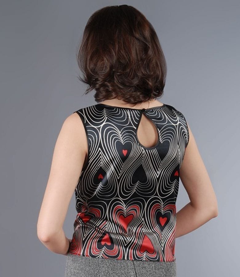Bluza din saten elastic imprimat
