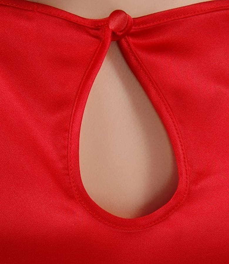 Bluza din saten elastic rosu