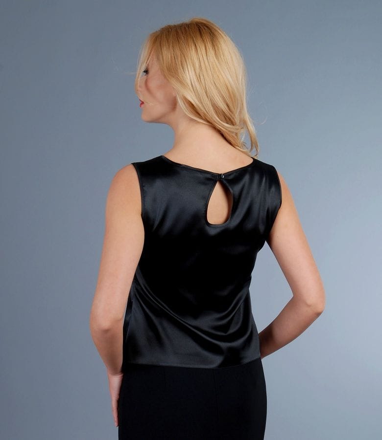 Bluza din saten elastic negru