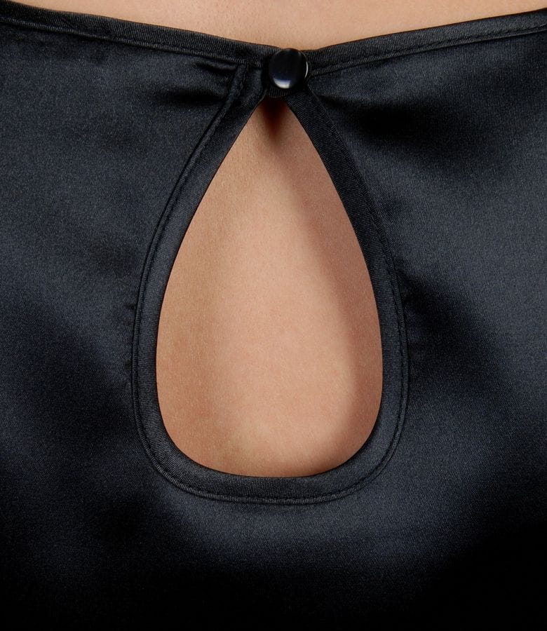 Bluza din saten elastic negru