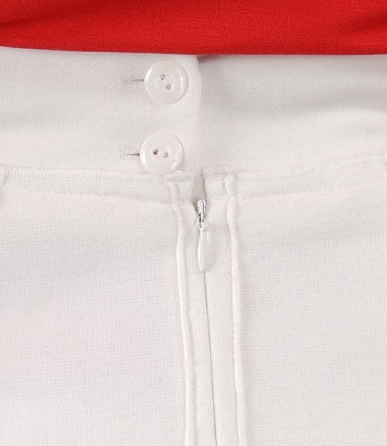 Fusta din jerse elastic alb-ecru in clini